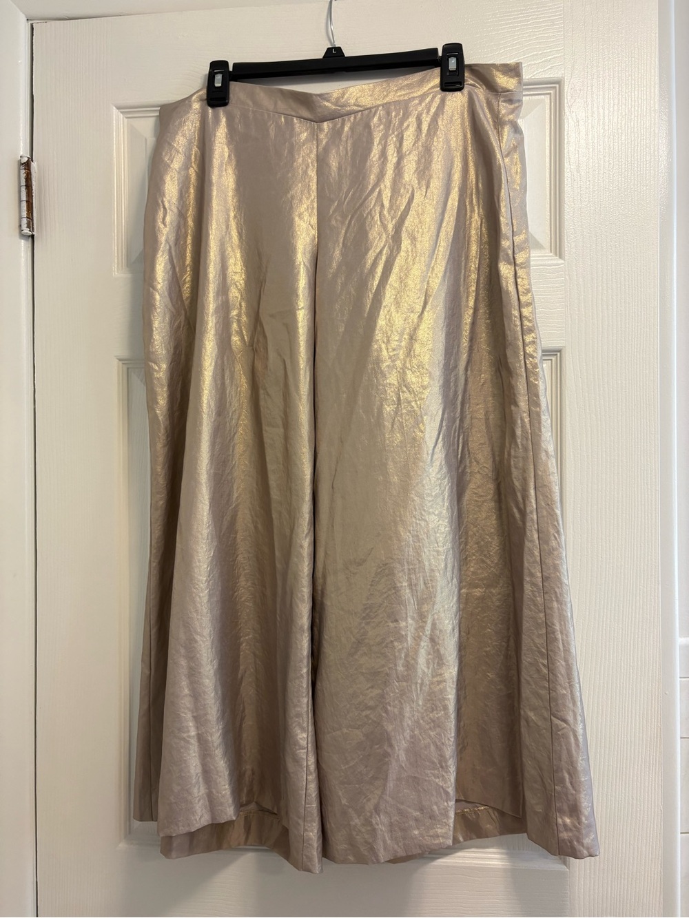 Lilly Pulitzer Metallic Champagne Wide-Leg Palazzo Pants women’s size large